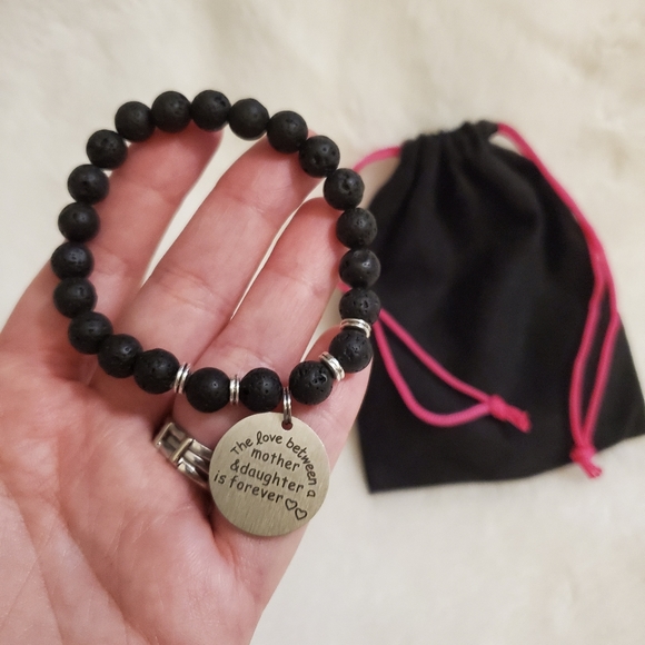 New Mother/ Daughter Lava Rock Bracelet - Picture 1 of 5